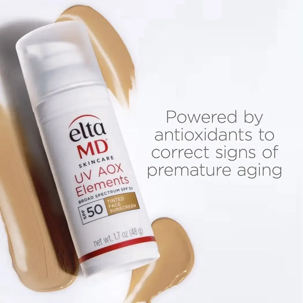 Elta MD UV AOX Elements Broad Spectrum SPF 50 Tinted 1.7oz Hydrating Exp 02/2028